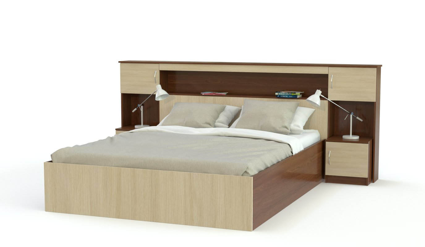 Кровать с прикроватным блоком кр 552 спальня бася