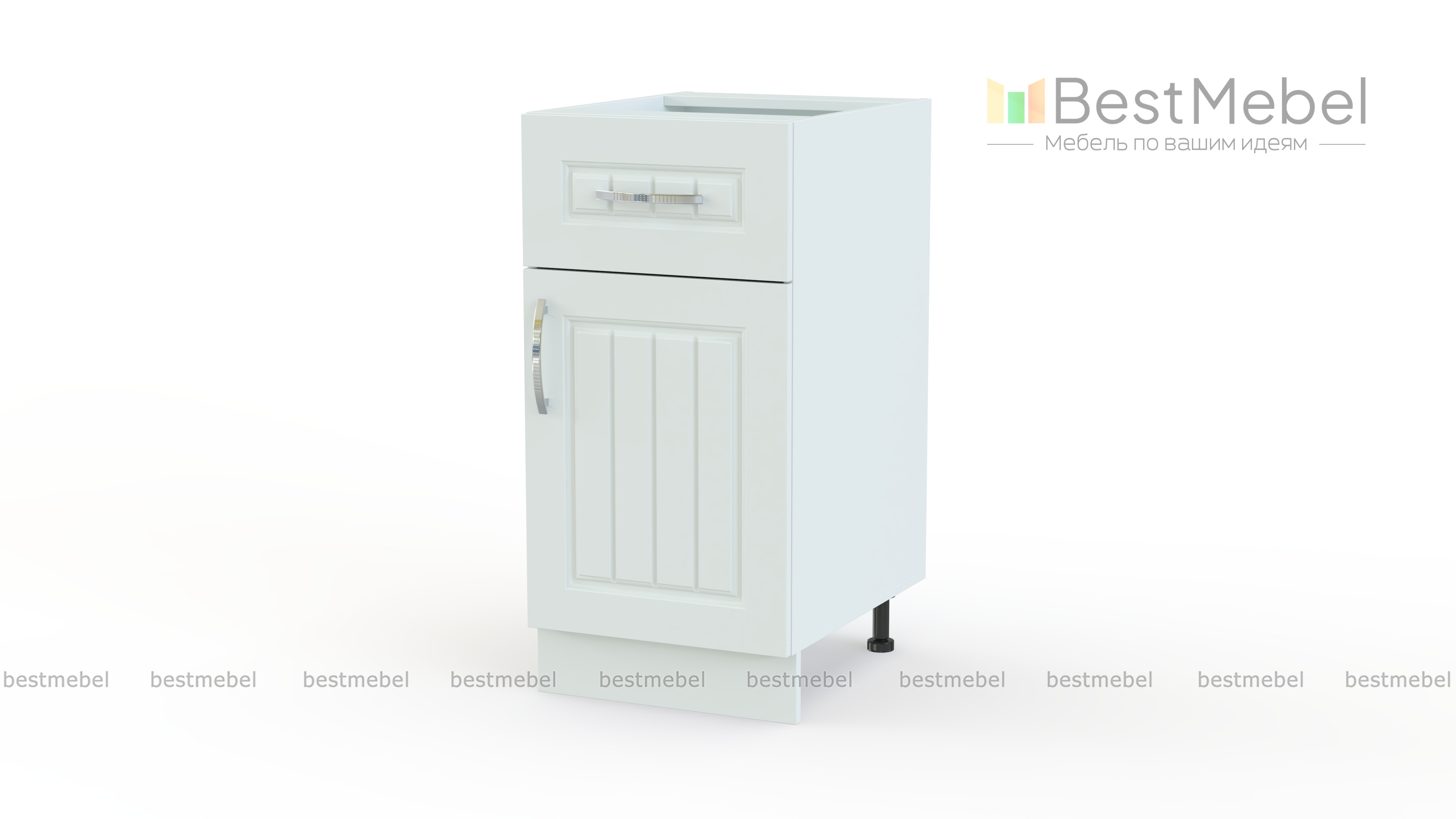 Шкаф напольный Снежная королева с 1 ящиком и дверью BMS