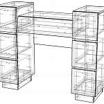 Чертеж Стол туалетный Никки 1 BMS