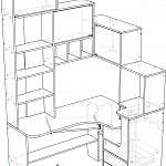 Чертеж Компьютерный стол Мирма С-2 BMS