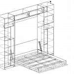 Чертеж Шкаф-кровать с диваном Фокси BMS