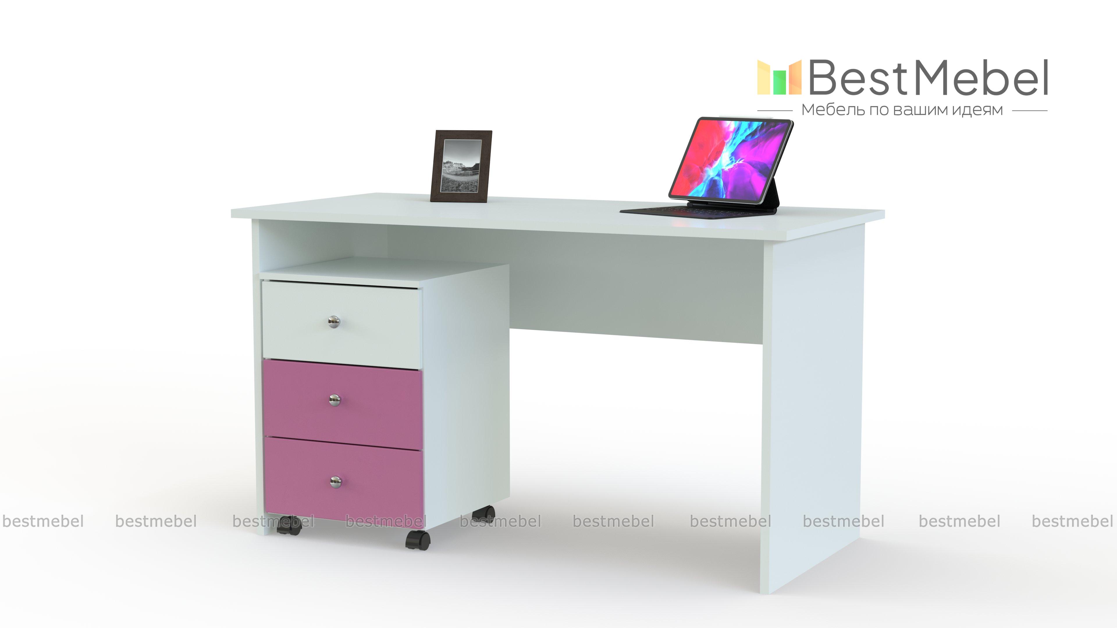 Стол прямой с тумбой Соня BMS - Фото