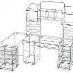 Схема сборки Компьютерный угловой стол Римини-1 с тумбой BMS