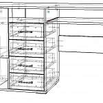 Чертеж Стол письменный Next 06.11 BMS