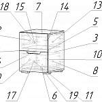 Чертеж Прикроватная тумба Гектор BMS