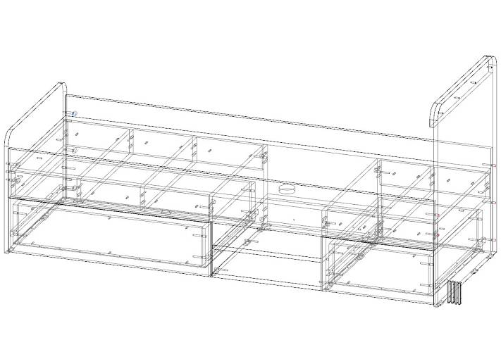 Кровать детская с ящиком Ултимо Школа BMS